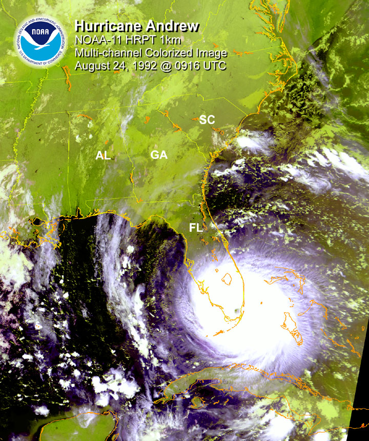 Satellite Images of Tropical Cyclones that affected Florida